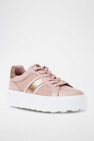 Zapatillas con plataforma - Beige y rosa
