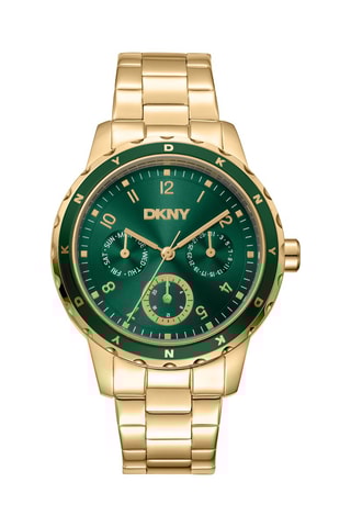 Orologio al quarzo in acciaio Active - Lancetta 24 h - Dorato e verde