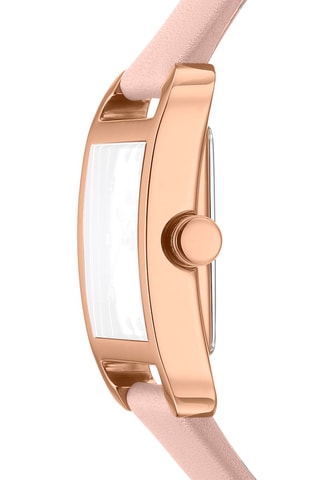 Orologio al quarzo in pelle Iconic - Rosa e dorato