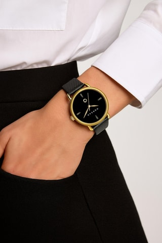 Orologio al quarzo in poliuretano - Nero e dorato