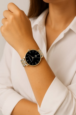 Montre à quartz en alliage de zinc - Argenté et doré