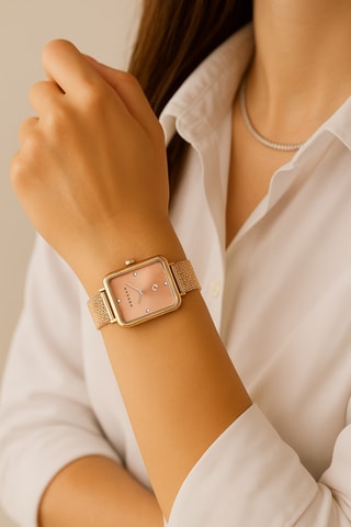 Orologio al quarzo in acciaio - Dorato rosa