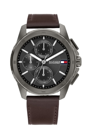 Orologio al quarzo in pelle - Marrone e argentato