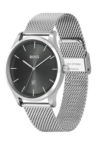 Orologio al quarzo in acciaio - Argentato e nero