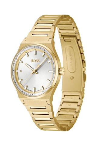 Orologio al quarzo in acciaio placcato Ion oro giallo - Dorato e argentato