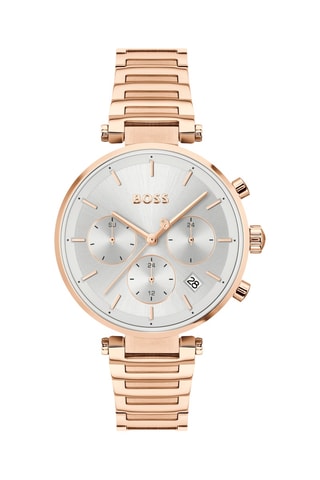 Orologio al quarzo in acciaio placcato oro rosa - Cronografo - Dorato rosa e argentato