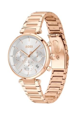 Orologio al quarzo in acciaio placcato oro rosa - Cronografo - Dorato rosa e argentato