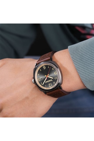 Orologio in pelle - Marrone e grigio