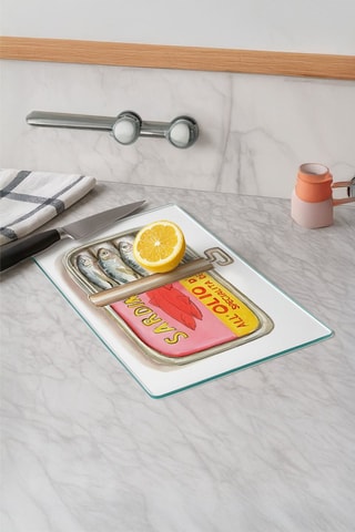 Tabla para cortar de vidrio templado - 20 x 30 cm