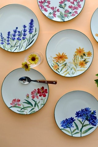 6 platos de postre de porcelana - 20 cm