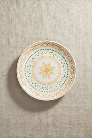 6 platos llanos de postre de porcelana - 20 x 20 x 2 cm