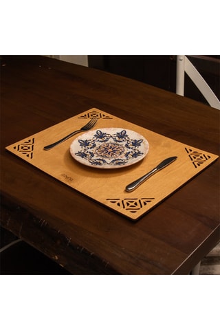 4 manteles individuales de madera - 33 x 45 cm