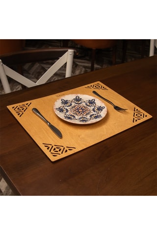 4 manteles individuales de madera - 33 x 45 cm