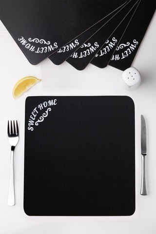 6 manteles individuales de madera - 27 x 25 x 0,3 cm