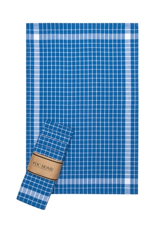 5 paños de cocina - Azul oscuro y blanco