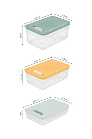 9 fiambreras - 2,5 / 3,8 / 5 l - Naranja y verde