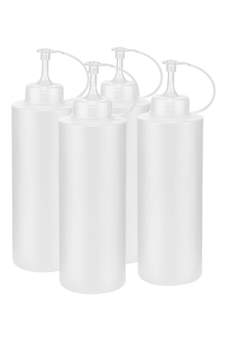 4 botellas de plástico para salsa - 23,6 x 25 x 36 cm