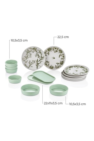 Vajilla de cerámica para el desayuno - 14 piezas