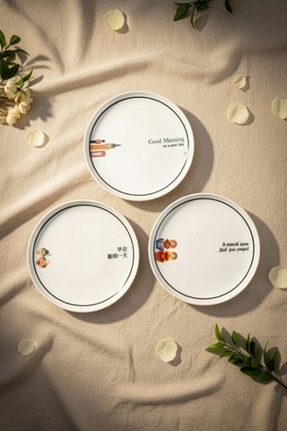 Vajilla de porcelana para el desayuno - 14 piezas