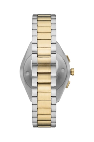 Reloj de cuarzo de acero - Taquímetro y cronógrafo - Plateado y dorado