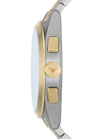 Reloj de cuarzo de acero - Taquímetro y cronógrafo - Plateado y dorado