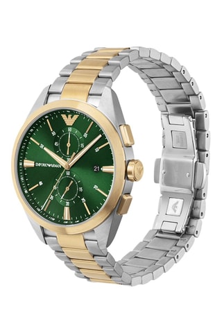 Reloj de cuarzo de acero - Taquímetro y cronógrafo - Plateado y dorado