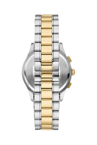 Reloj de cuarzo de acero - Cronógrafo - Plateado y dorado