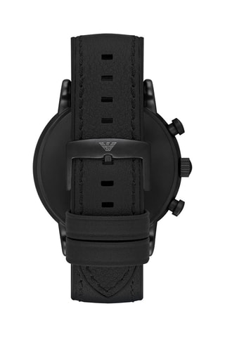 Reloj de cuarzo de piel y silicona - Cronógrafo - Negro