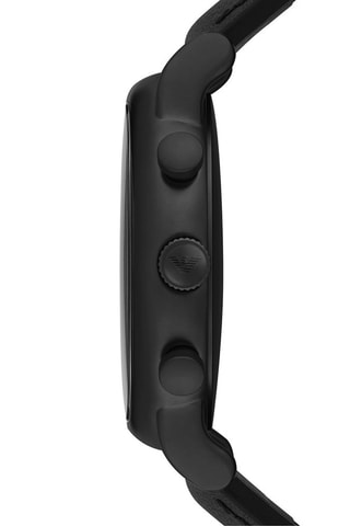 Reloj de cuarzo de piel y silicona - Cronógrafo - Negro