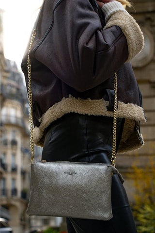 Sac bandoulière en cuir Perla - Argenté
