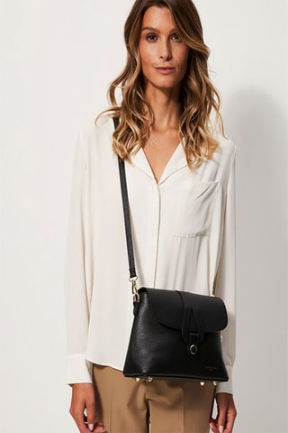 Leren Schoudertas Ella  - Zwart