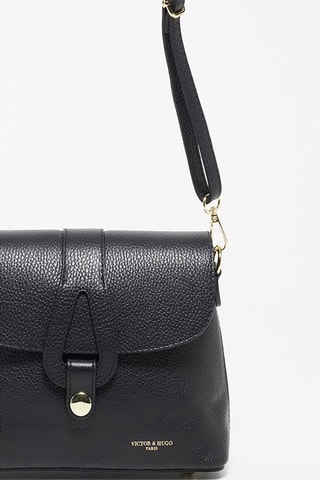 Leren Schoudertas Ella  - Zwart