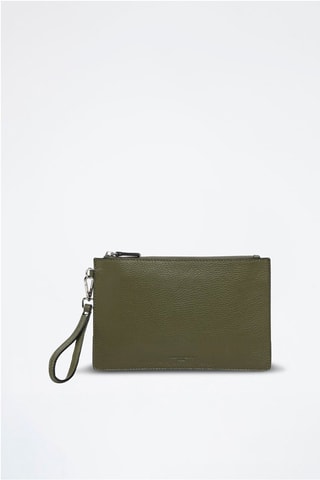 Pochette en cuir Mini Leo - Vert