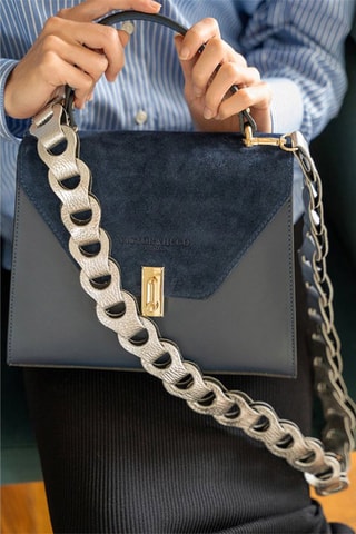 Asa larga de piel Sasha - Plateado