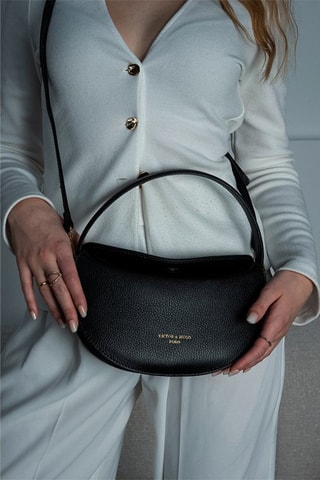 Sac à main en cuir Mini Alexa - Noir