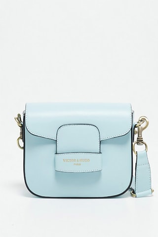 Sac bandoulière en cuir Eliane - Bleu