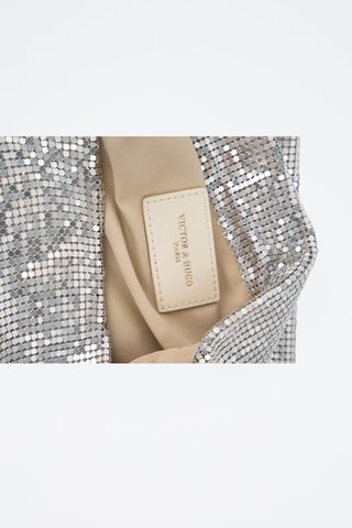Sac porté épaule en sequins Vika  - Argenté