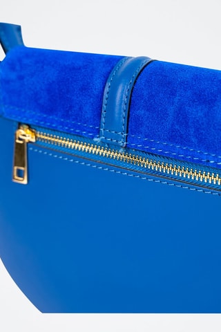 Sac bandoulière en cuir Rhea - Bleu