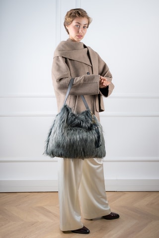 Cabas en cuir Lunor - Gris