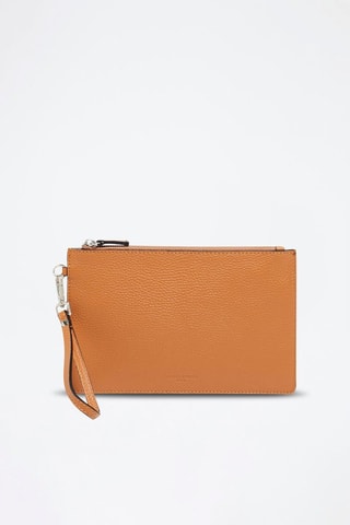 Pochette en cuir Mini Leo - Marron