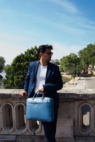 Porte-documents en cuir Antonio - Bleu