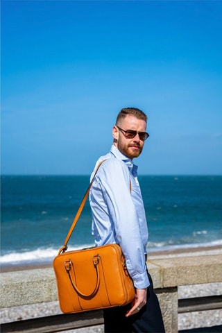 Sacoche en cuir Cesare - Marron