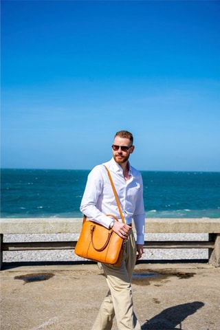 Sacoche en cuir Cesare - Marron