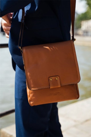 Sac bandoulière en cuir Andrea - Marron