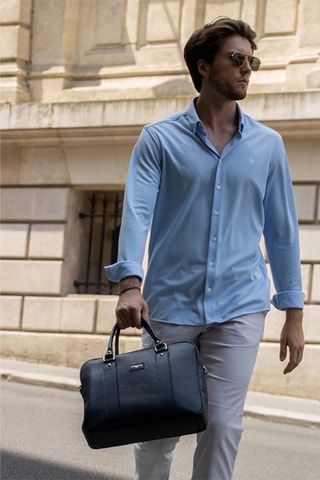 Sacoche en cuir Iris - Bleu marine