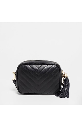 Leren Schoudertas Nat  - Zwart