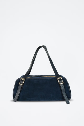 Sac porté épaule en cuir Nyxa - Bleu marine