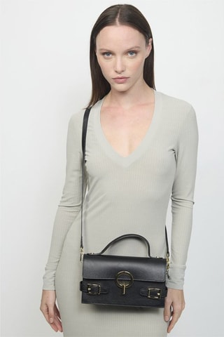 Leren Schoudertas Sumy   - Zwart