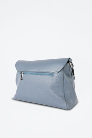 Sac bandoulière en cuir Indila - Bleu et argenté