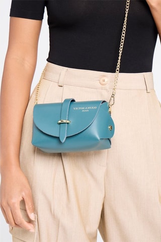 Sac bandoulière en cuir Zephyrd - Bleu